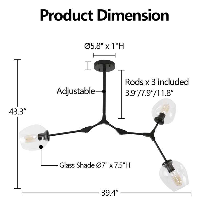 Mercer41 Dayo 3 Light Kitchen Island Pendant Wayfair